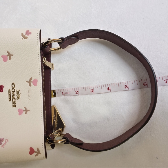 Coach Cream and Pink Floral Women's Bag - Picture 10 of 16